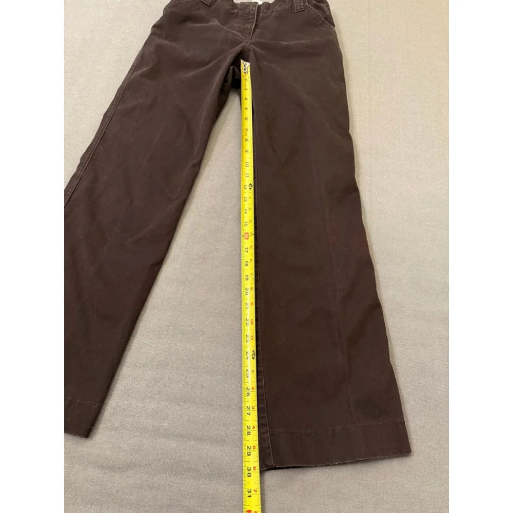Dark Brown Low Rise Chinos J Crew Size 6 Adjustable Waistband Stretch Flared Leg